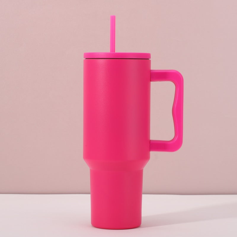 40 oz. Car Tumbler Insulated Stainless Steel Water Bottle W/ Handle, Lid, Straw