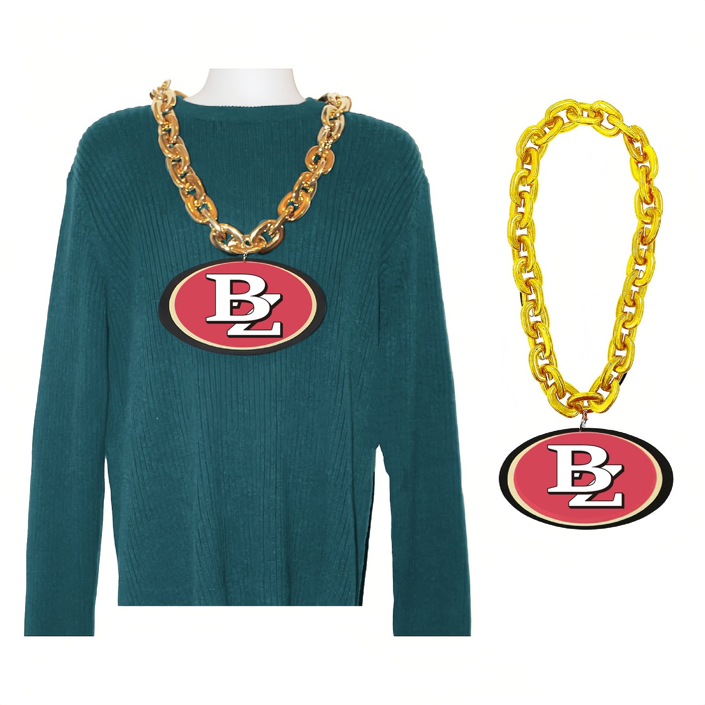 Big Gold Acrylic Necklace #BL W/ Custom EVA Tag