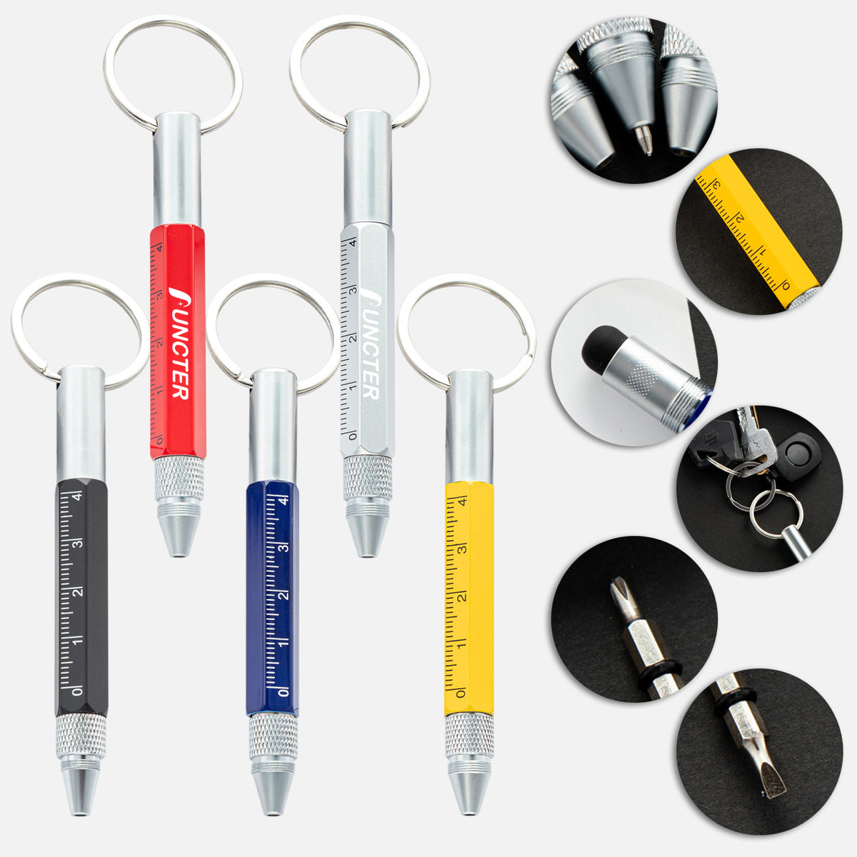 5" 1 Multi-Function Metal Keychain Tool Pen