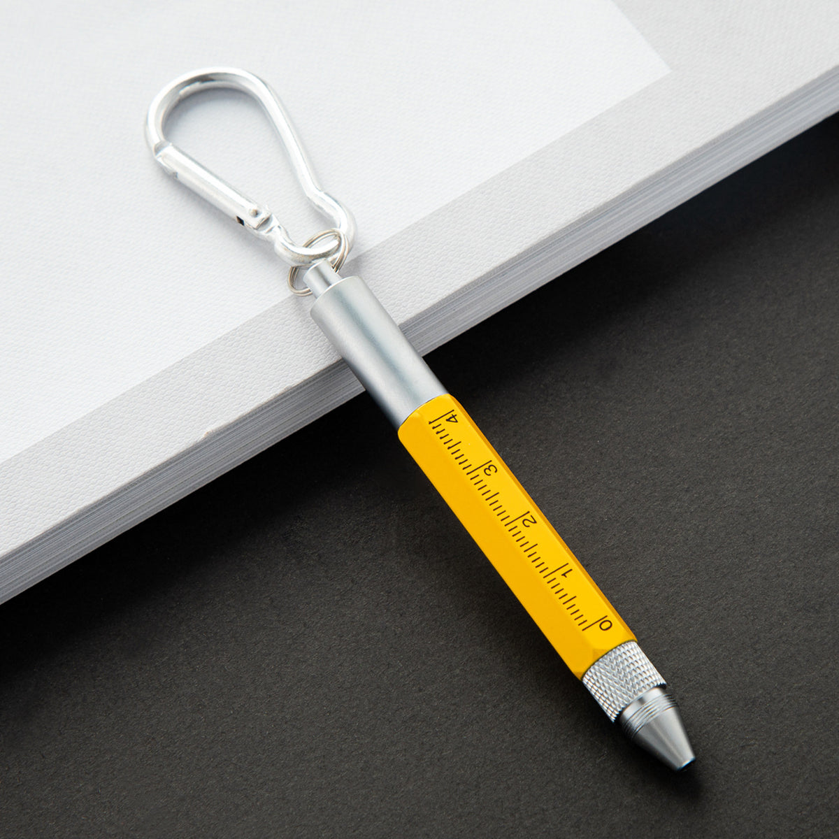 Multi-Function Metal Keychain Tool Pen W/ Carabiner