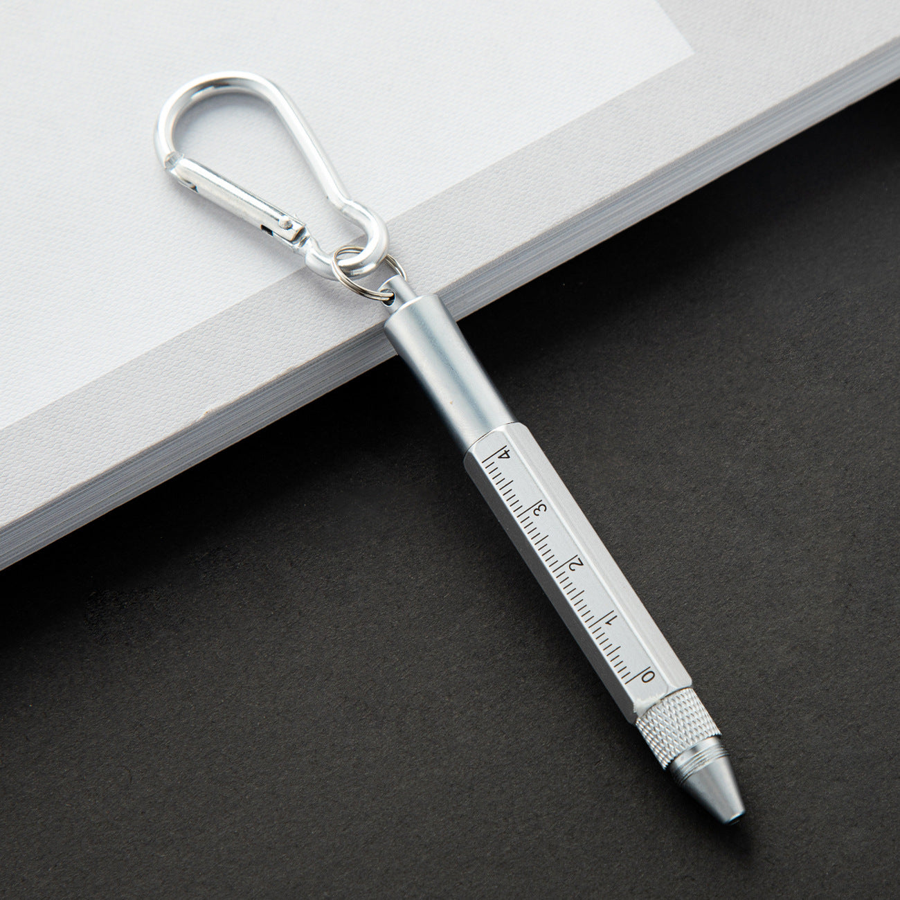 Multi-Function Metal Keychain Tool Pen W/ Carabiner