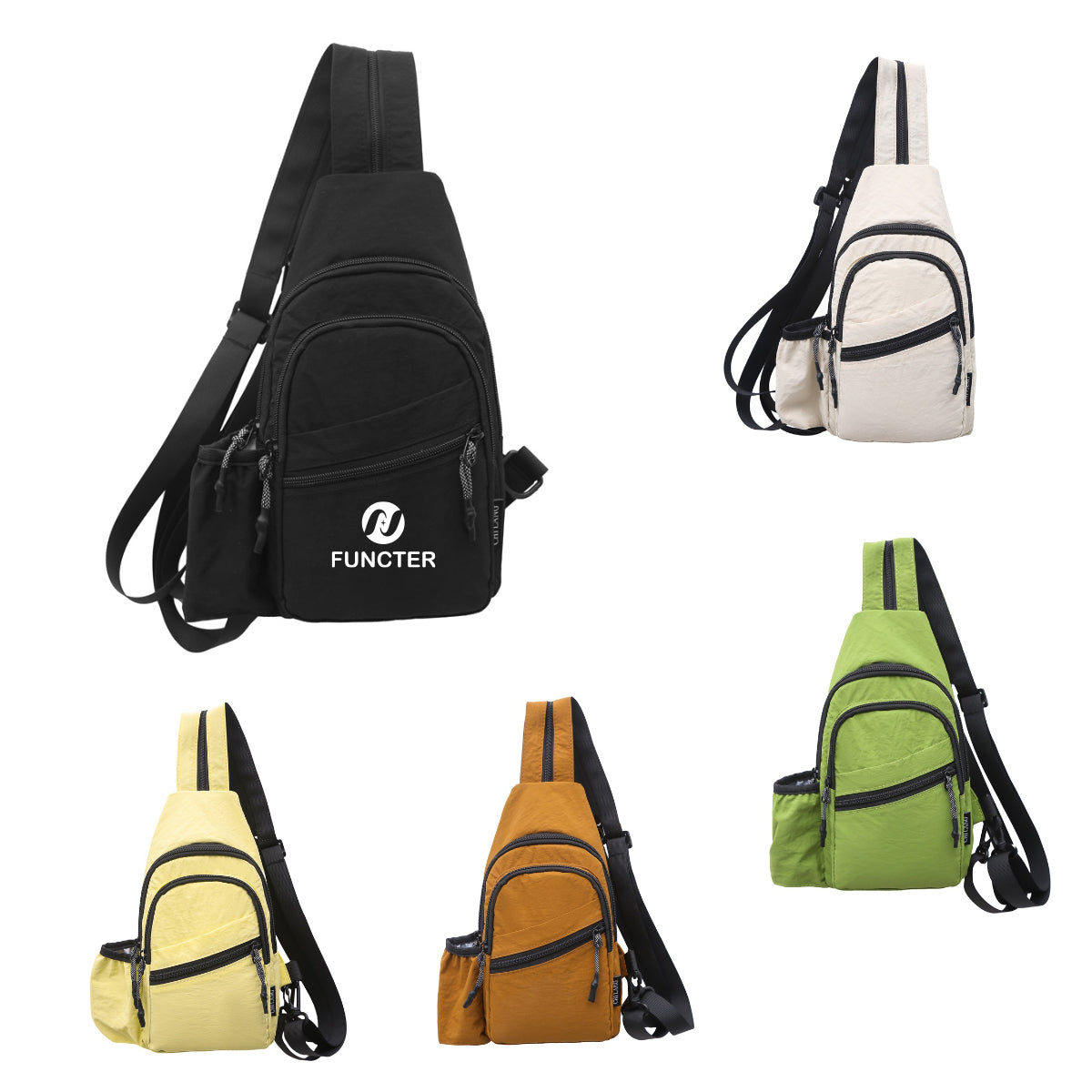 Waterproof Nylon Sling Chest Bag Lightweight Crossbody Sling Backpack Outdoor Sports Daypack