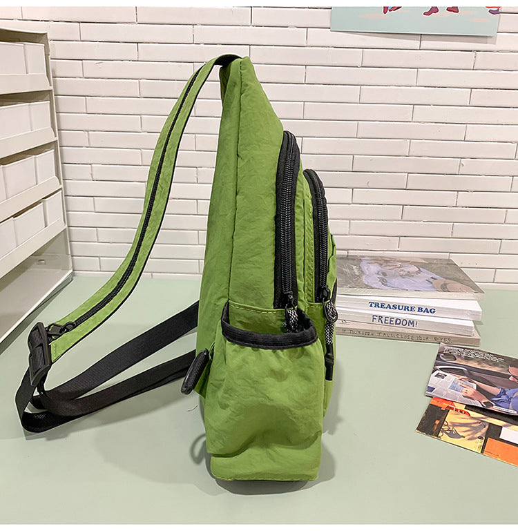 Waterproof Nylon Sling Chest Bag Lightweight Crossbody Sling Backpack Outdoor Sports Daypack