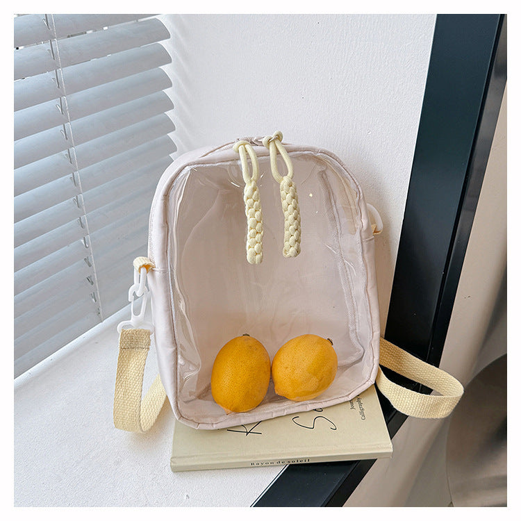 Multi Pocket Nylon Crossbody Bag Casual Shoulder Handbag W/ Adjustable Strap