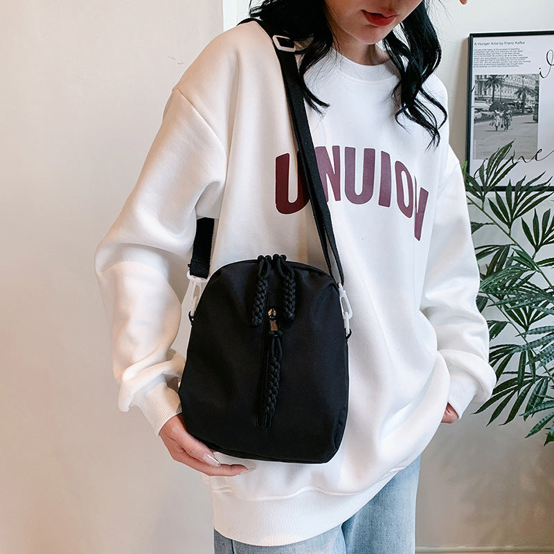 Multi Pocket Nylon Crossbody Bag Casual Shoulder Handbag W/ Adjustable Strap