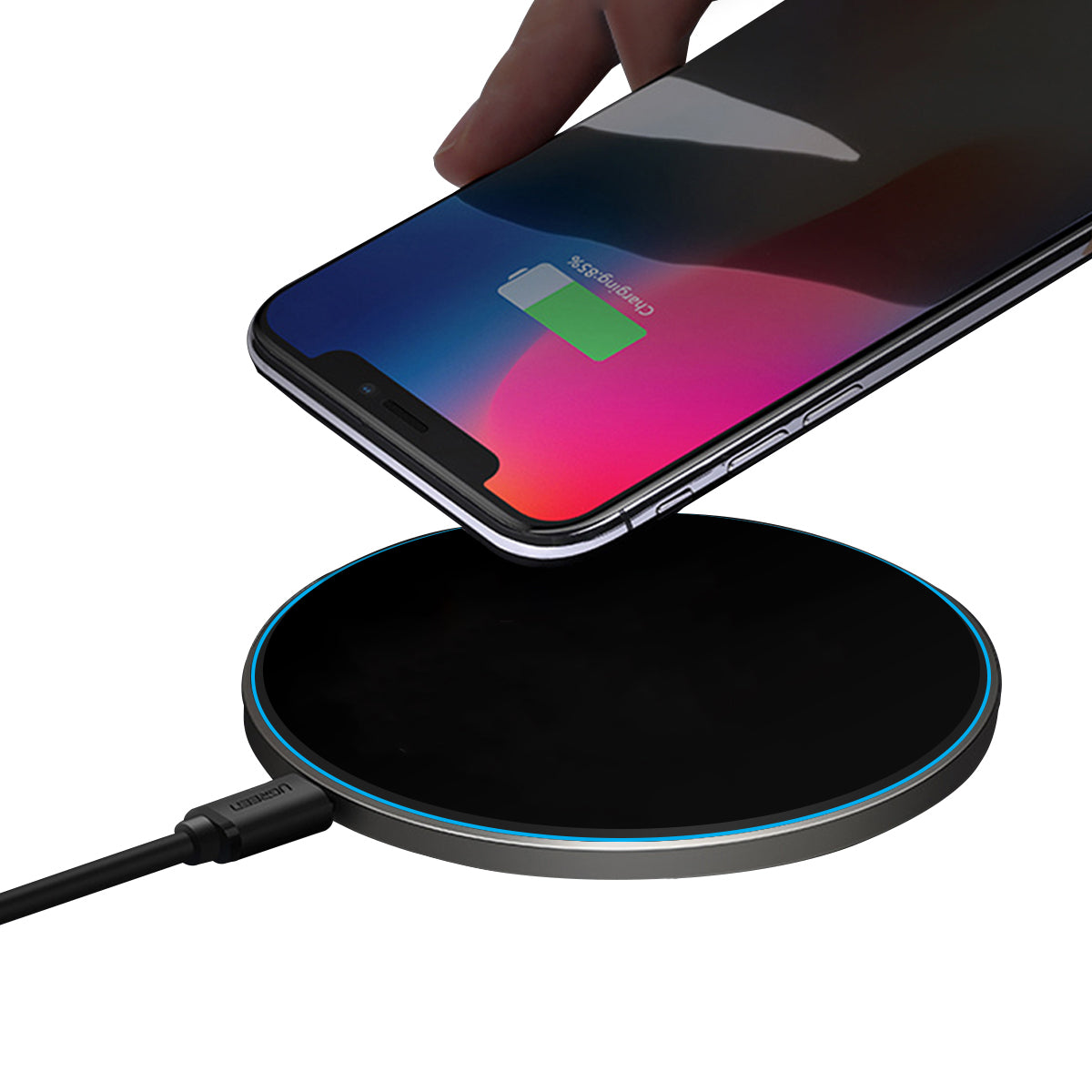 Flashing LED Light Up Wireless Charger (Blue Light)