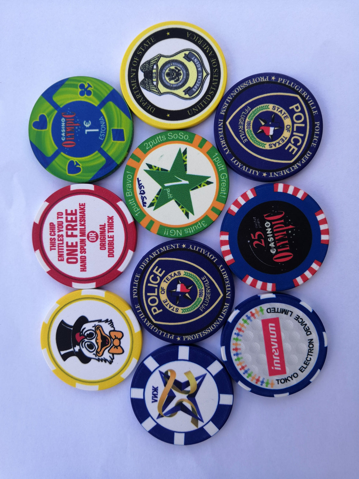 39 mm Heat Transfer Plastic Ceramics Poker Chip Casino Counter