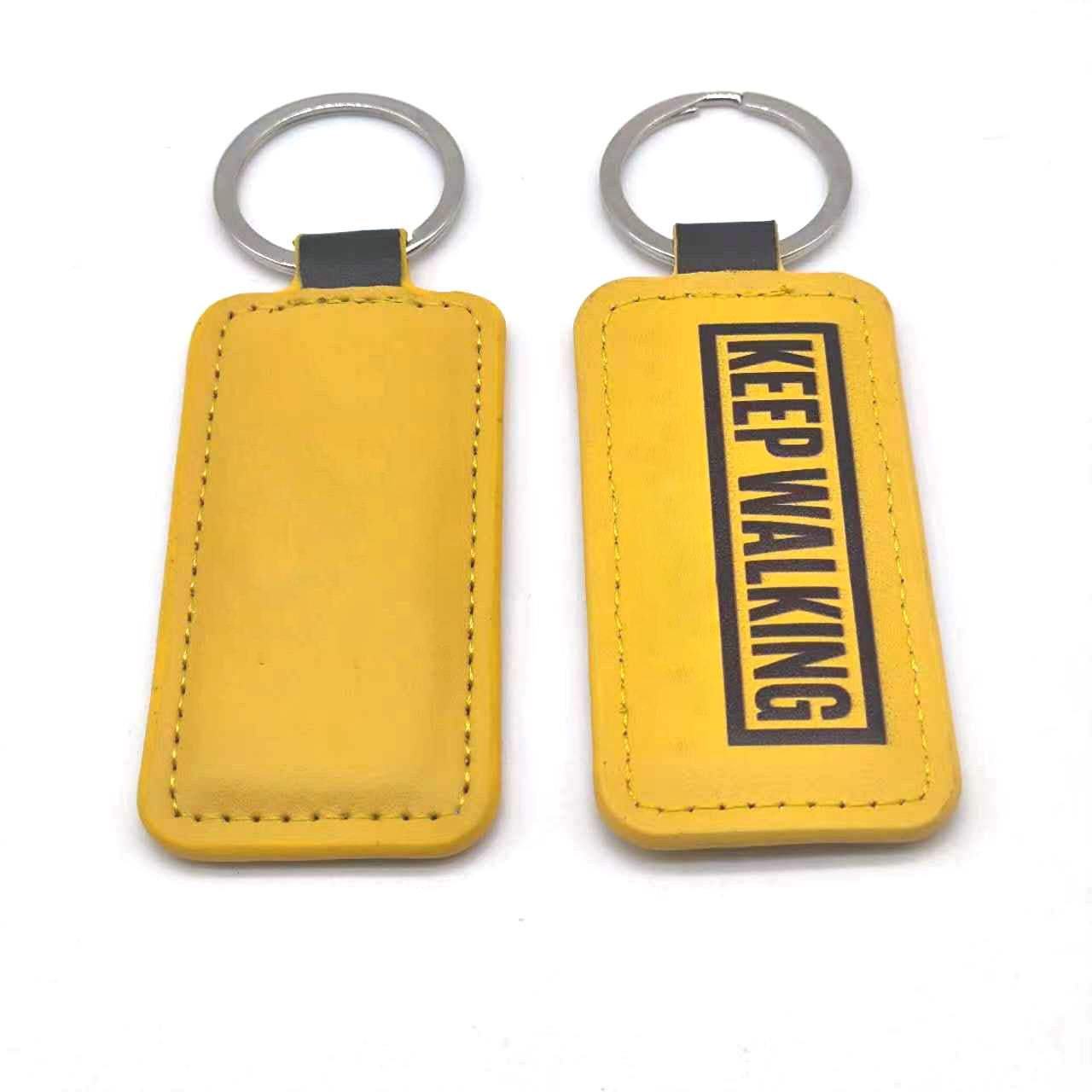 Keep Walking PU Leather Key Chain
