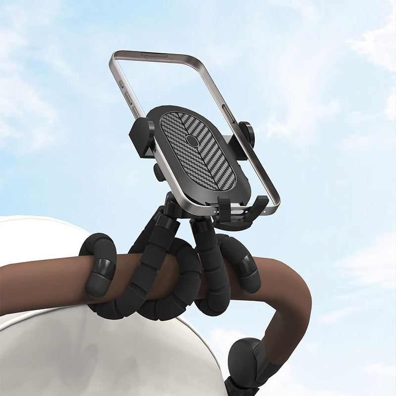 Flexible Stroller Phone Holder Tripod 360 Degree Rotatable Cell Phone Mount For Shopping Cart