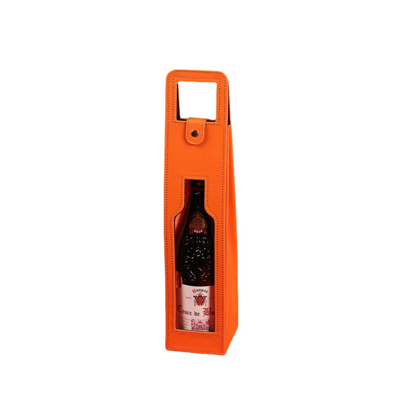Reusable Leather Wine Tote Bag
