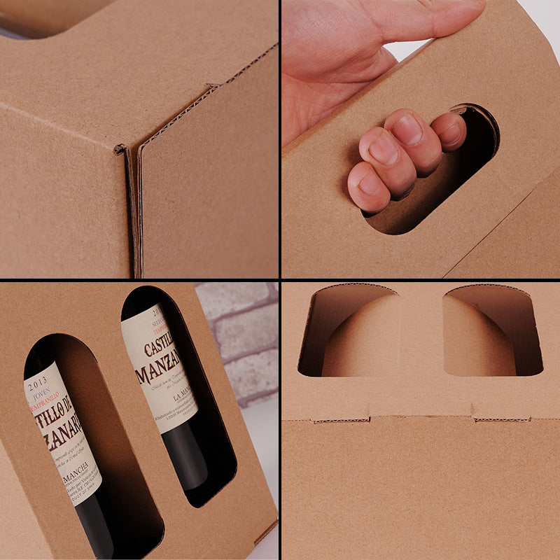 Eco-Friendly Kraft Paper Wine Bottle Protector Bag