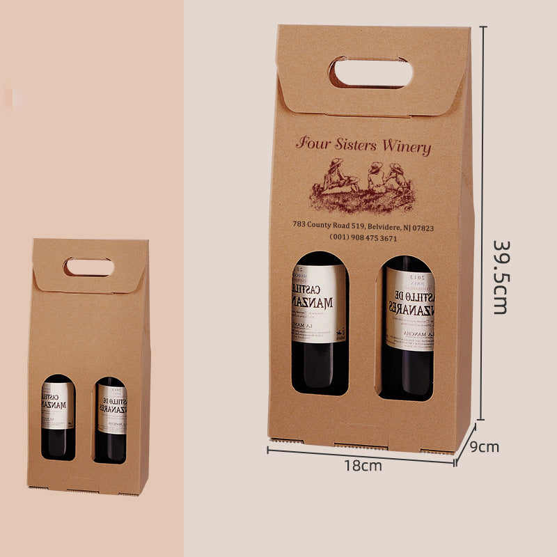 Eco-Friendly Kraft Paper Wine Bottle Protector Bag