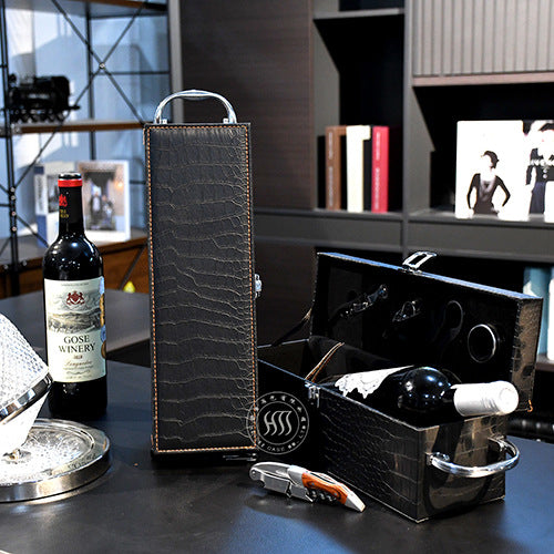 PU Leather Wine Bottle Gift Box Wine Tool Set Wine Gift Set