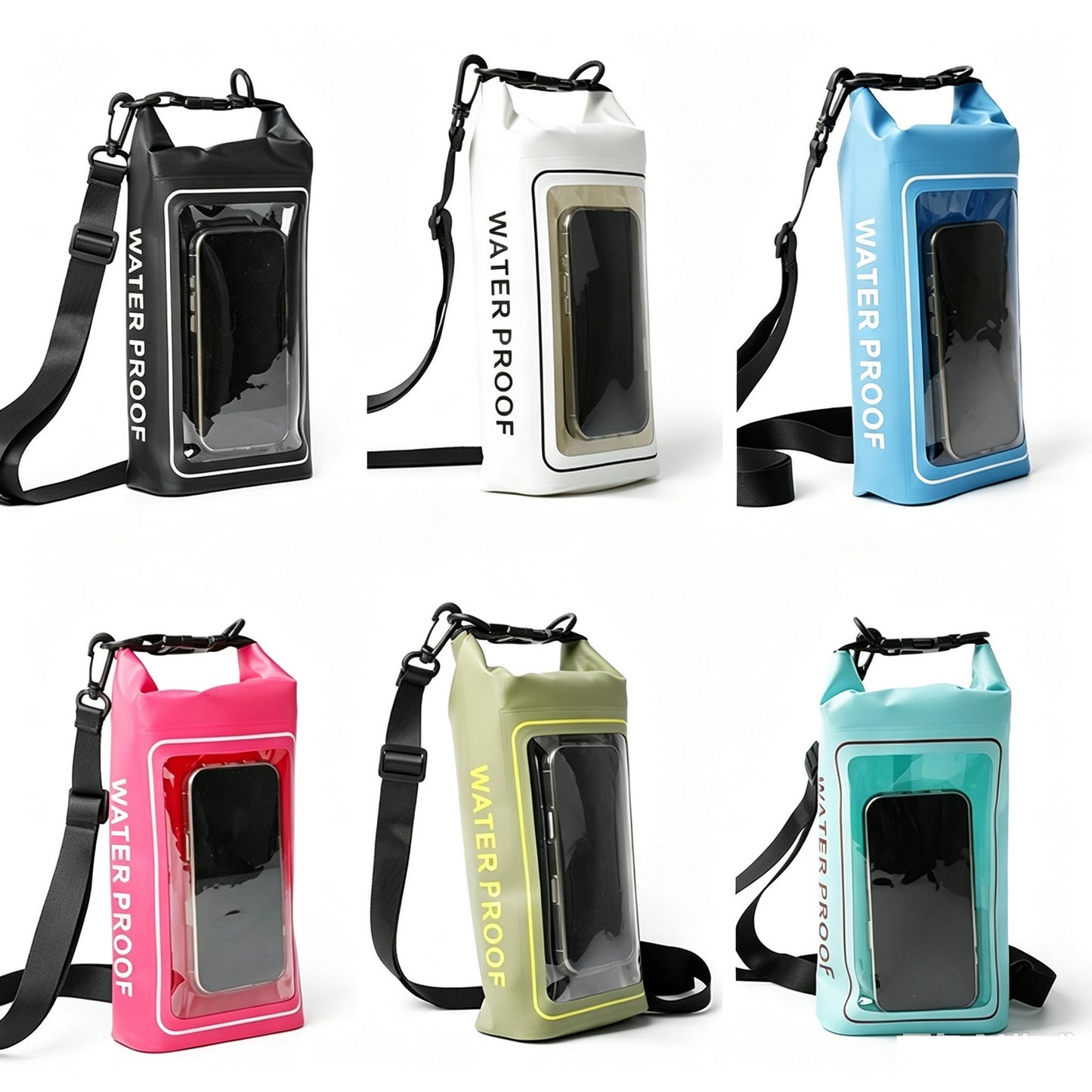 2L Foldable Crossbody Bag Waterproof Dry Bag W/ Window