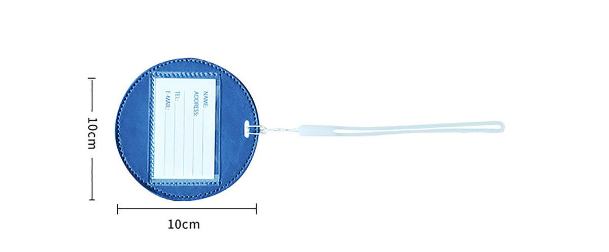 Portable Round Shape PU Leather Luggage Personalizable Travel ID Tag