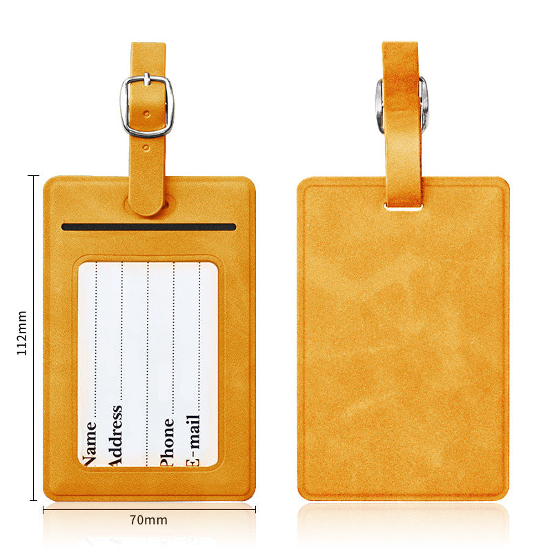 Rectangular Shape PU Leather Luggage Personalizable Travel ID Tag For Travel Business Trip
