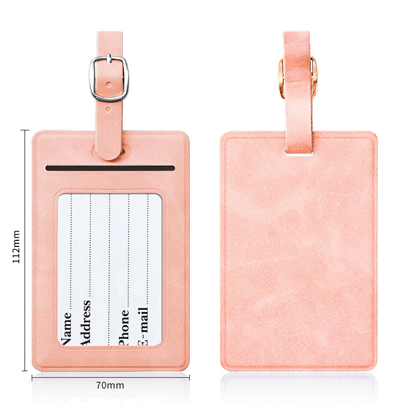 Rectangular Shape PU Leather Luggage Personalizable Travel ID Tag For Travel Business Trip