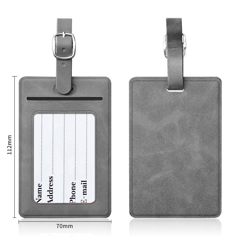 Rectangular Shape PU Leather Luggage Personalizable Travel ID Tag For Travel Business Trip