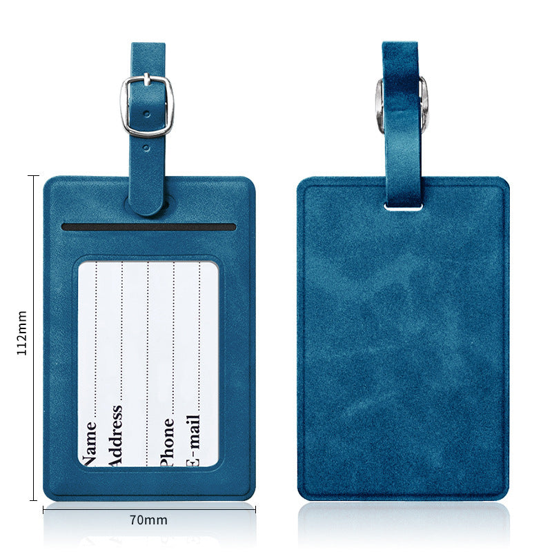 Rectangular Shape PU Leather Luggage Personalizable Travel ID Tag For Travel Business Trip