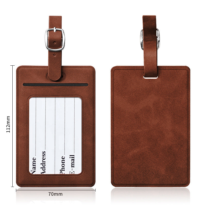 Rectangular Shape PU Leather Luggage Personalizable Travel ID Tag For Travel Business Trip