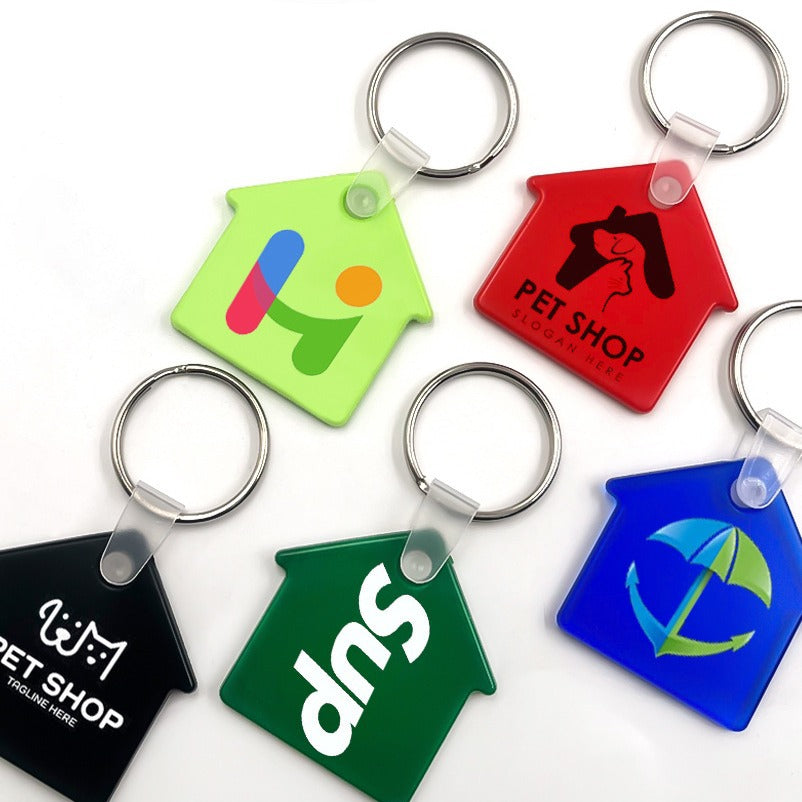 PVC Soft Material House Shape Key Tag Pet Tag