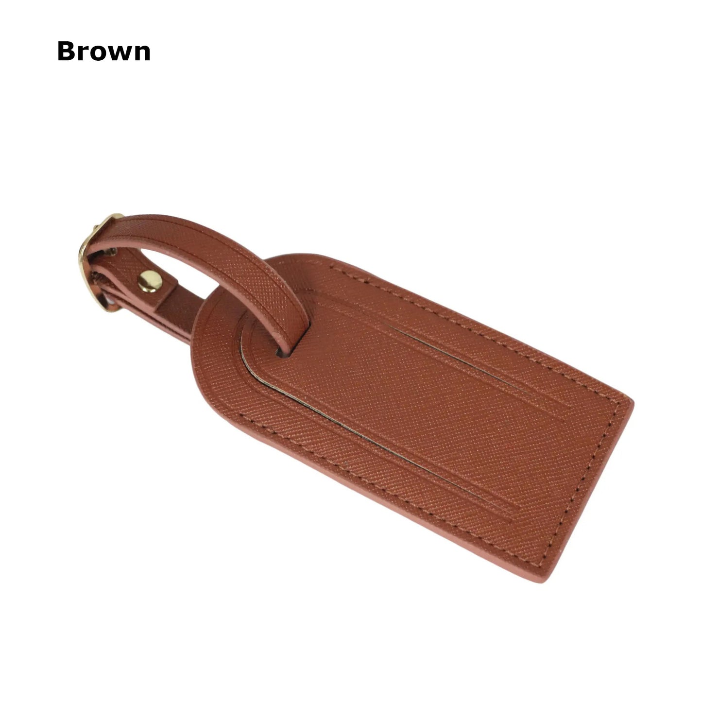 Mini Rectangular Shape PU Leather Luggage Personalizable Travel ID Tag For Travel Business Trip
