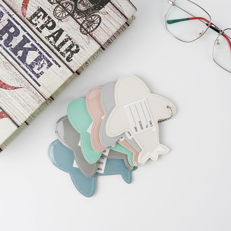 Plane Shape PU Leather Luggage Personalizable Travel ID Tag