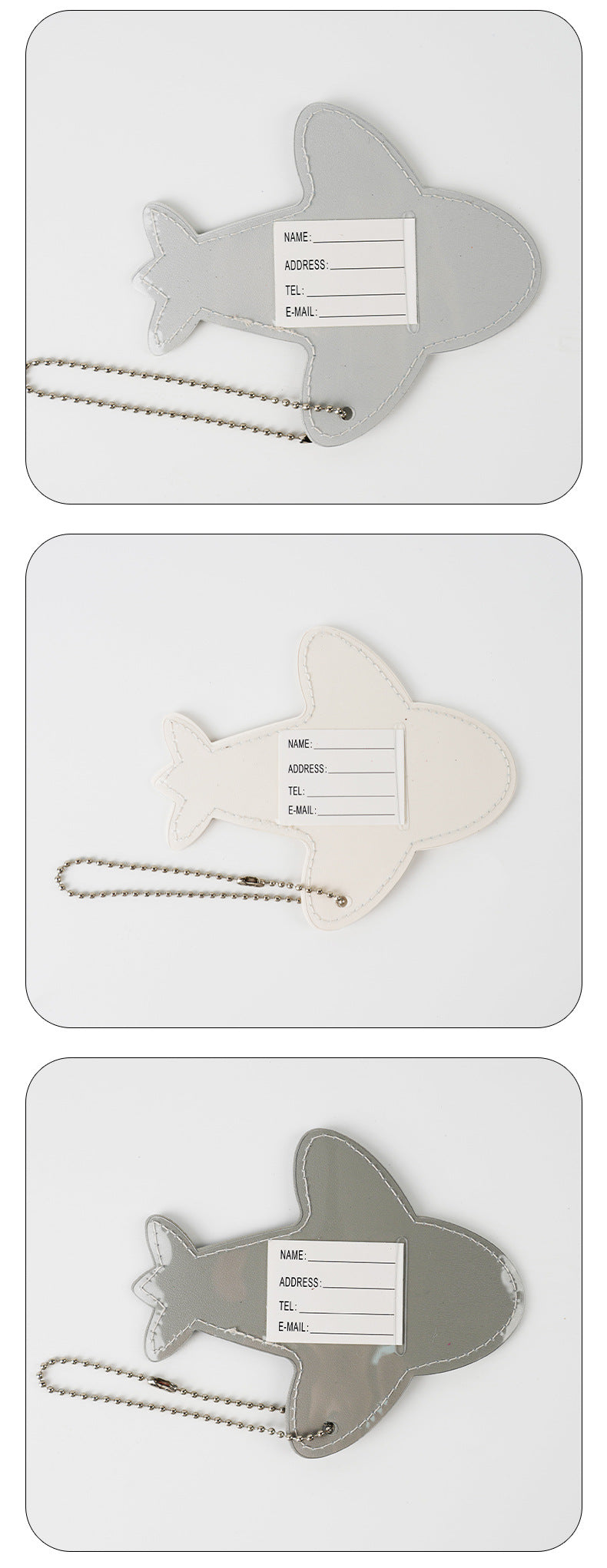 Plane Shape PU Leather Luggage Personalizable Travel ID Tag