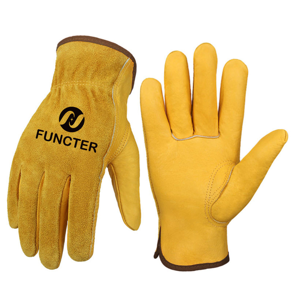 Leather Work Garden Labor Gloves
