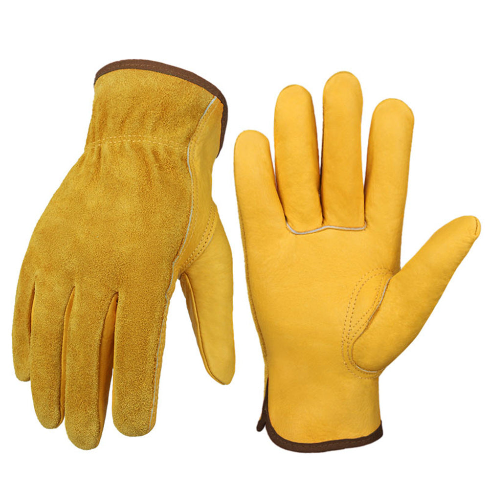 Leather Work Garden Labor Gloves