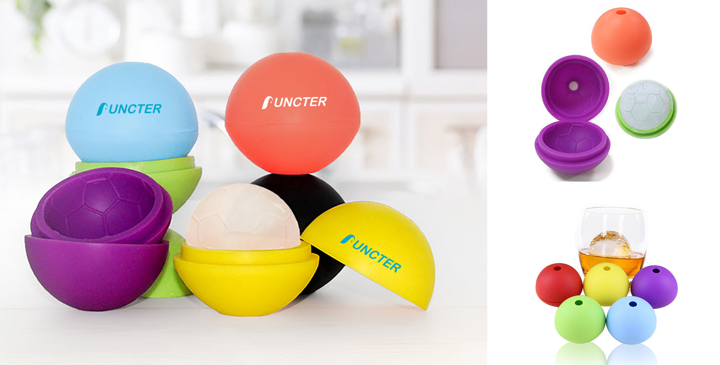 Single Sports Ball Ice Cube Molds Soccer Shaped Silicone Ice Ball Mold