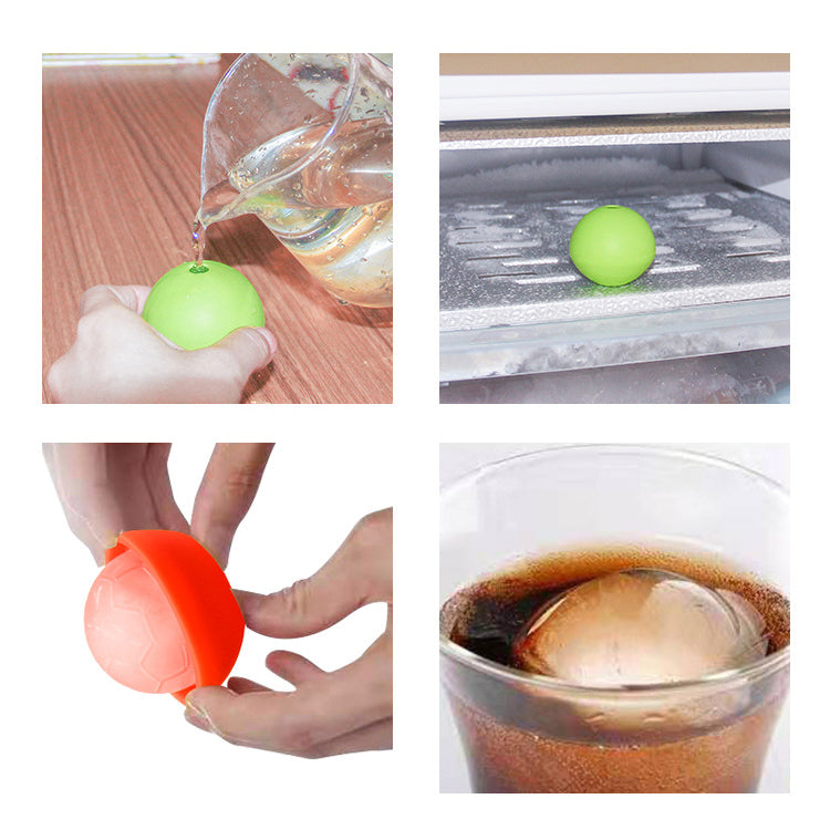 Single Sports Ball Ice Cube Molds Soccer Shaped Silicone Ice Ball Mold