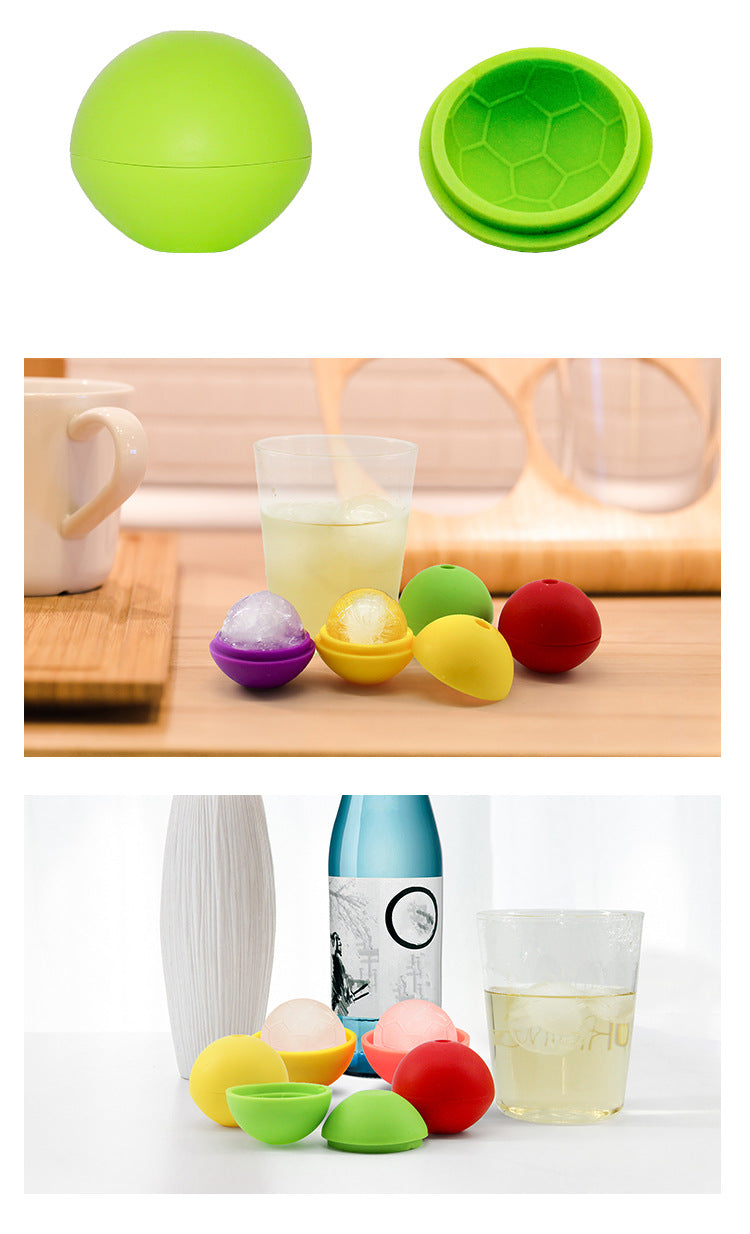 Single Sports Ball Ice Cube Molds Soccer Shaped Silicone Ice Ball Mold