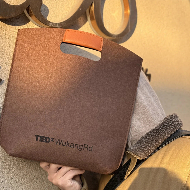 Felt Tote Bag Shopping Bag W/Handler