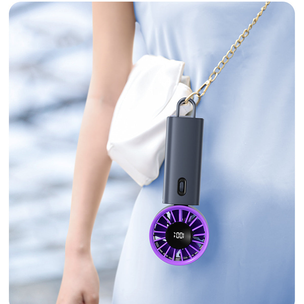 4000mAh Portable Foldable Fan Speed (1-100) LED Display