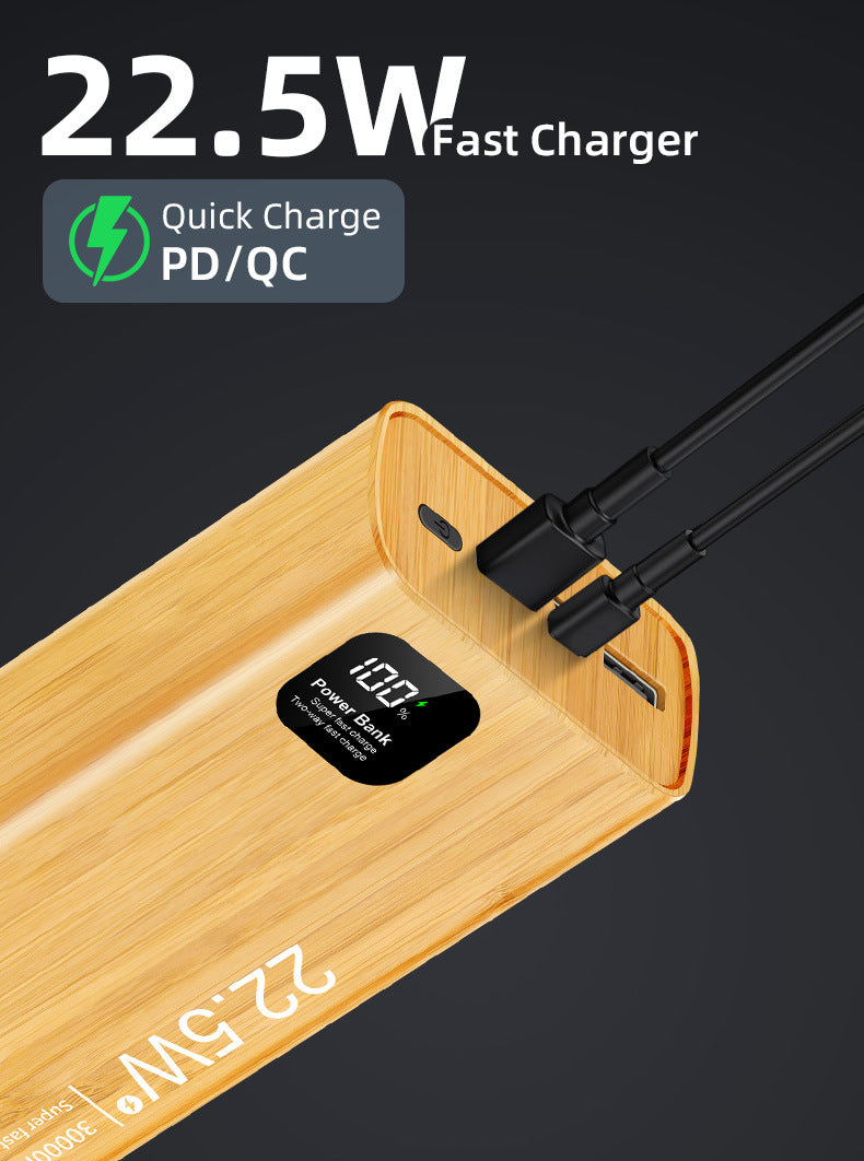 20,000 mAh PD 22.5W Bamboo Pattern Power Bank