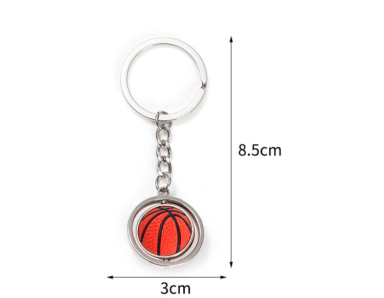 Rotatable Sports Ball Shaped Keychain