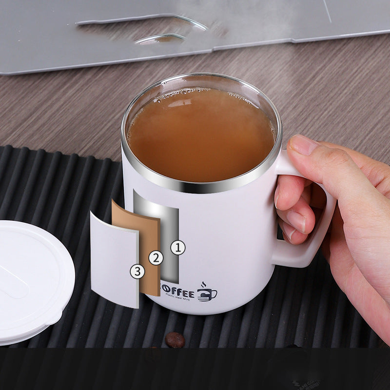 16 Oz. Stainless Steel Coffee Mug W/ Lid