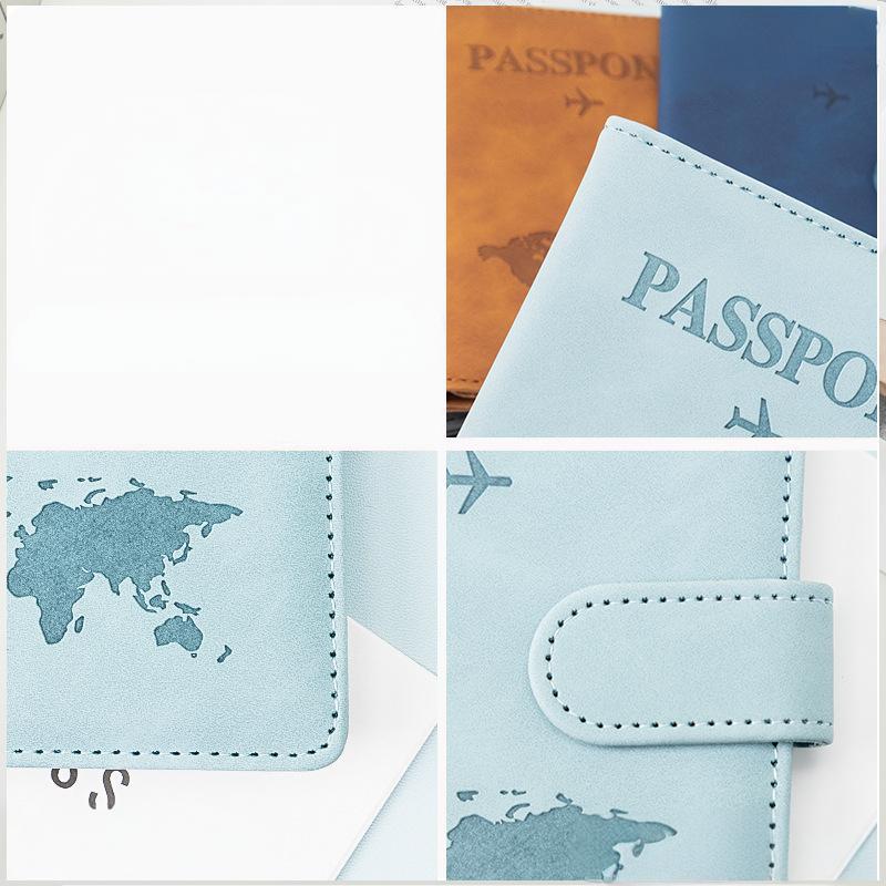 PU Leather RFID Blocking Passport Holder Passport Cover for Business Trip Travel Wallet