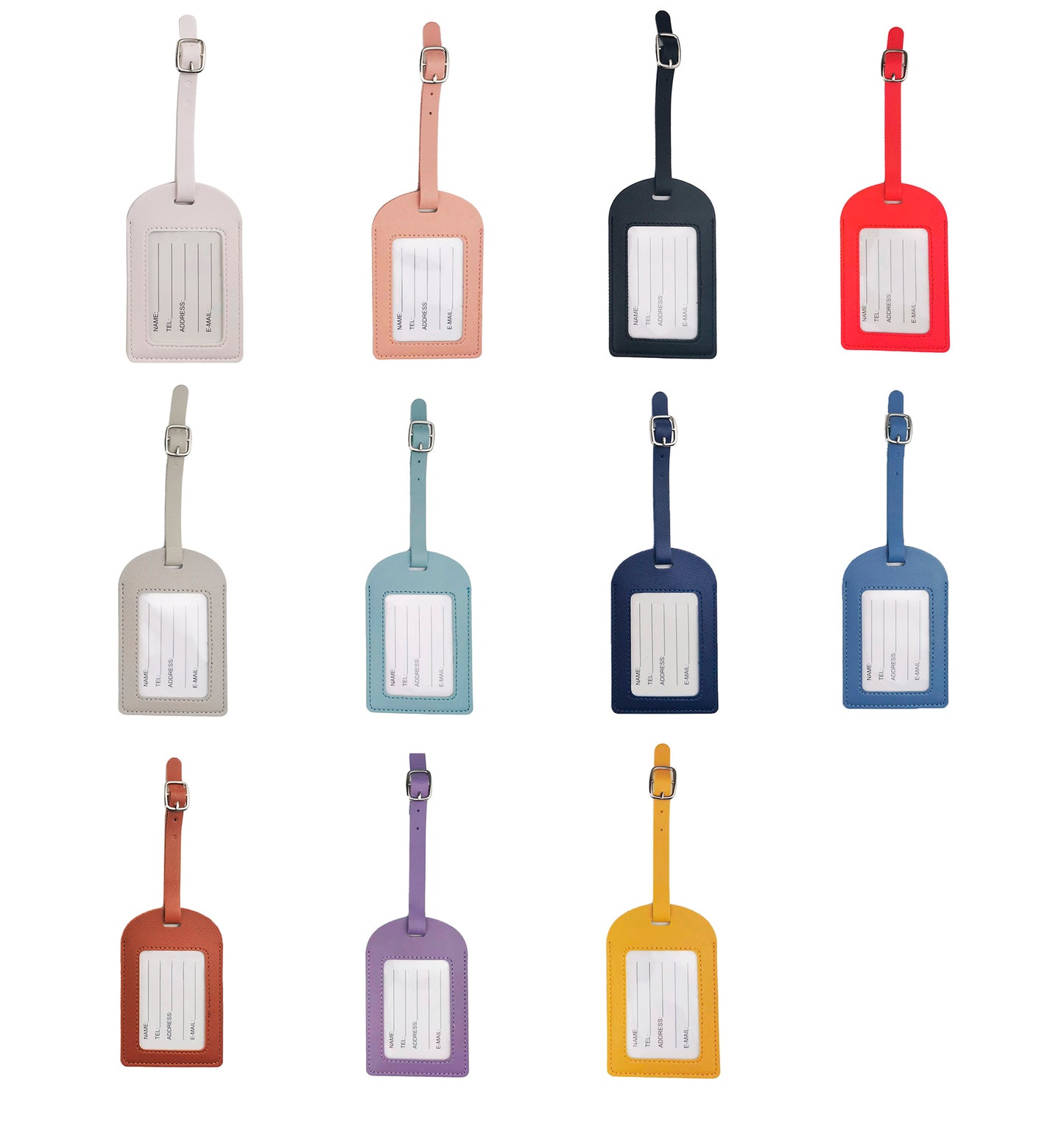 Small PU Leather Luggage Personalizable Travel ID Tag For Travel Business Trip