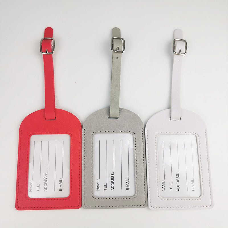 Small PU Leather Luggage Personalizable Travel ID Tag For Travel Business Trip