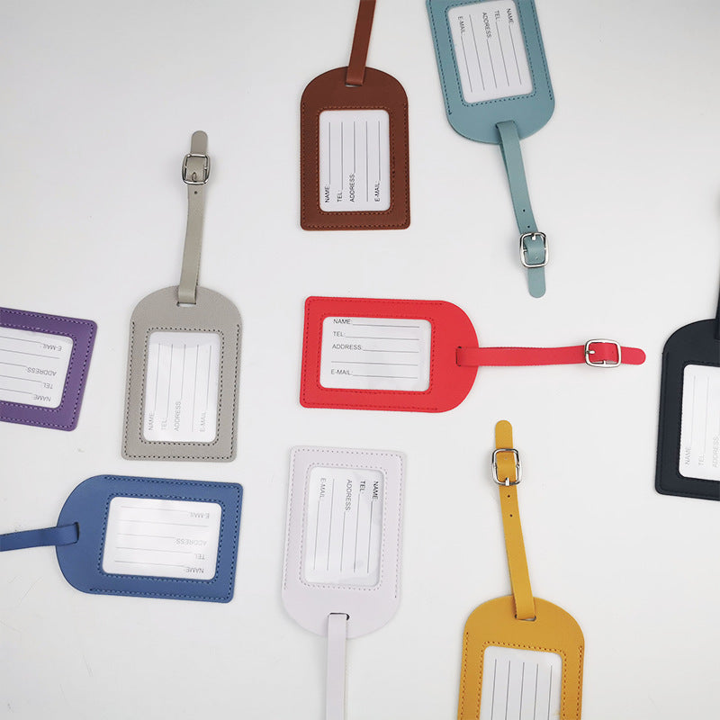 Small PU Leather Luggage Personalizable Travel ID Tag For Travel Business Trip