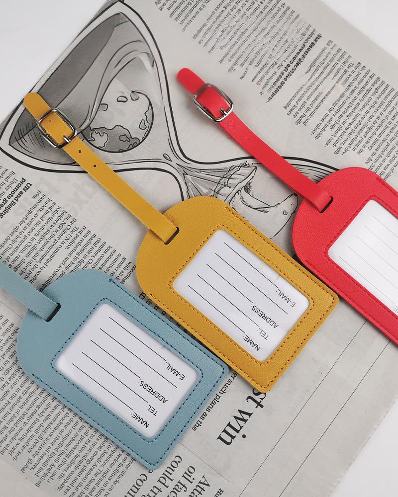 Small PU Leather Luggage Personalizable Travel ID Tag For Travel Business Trip