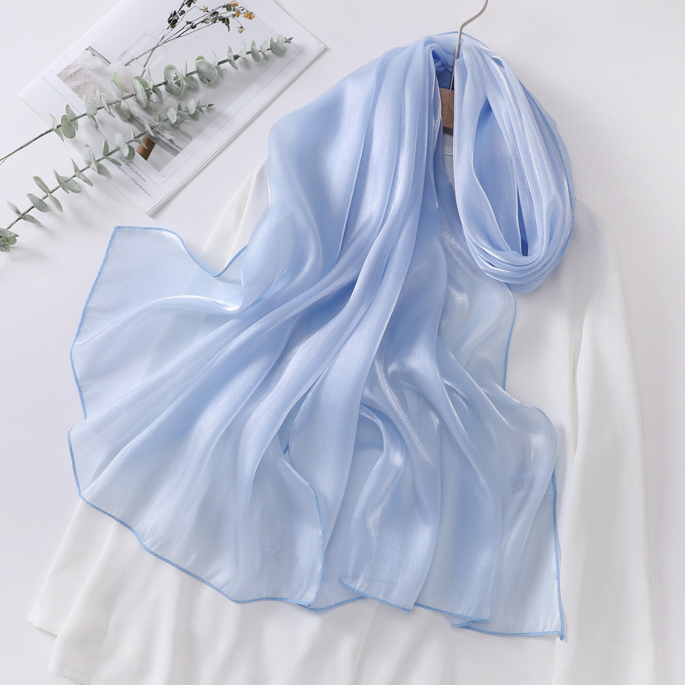 28x20" Satin chiffon silk scarf Rectangular Scarf Neck Scarf Hair Scarves