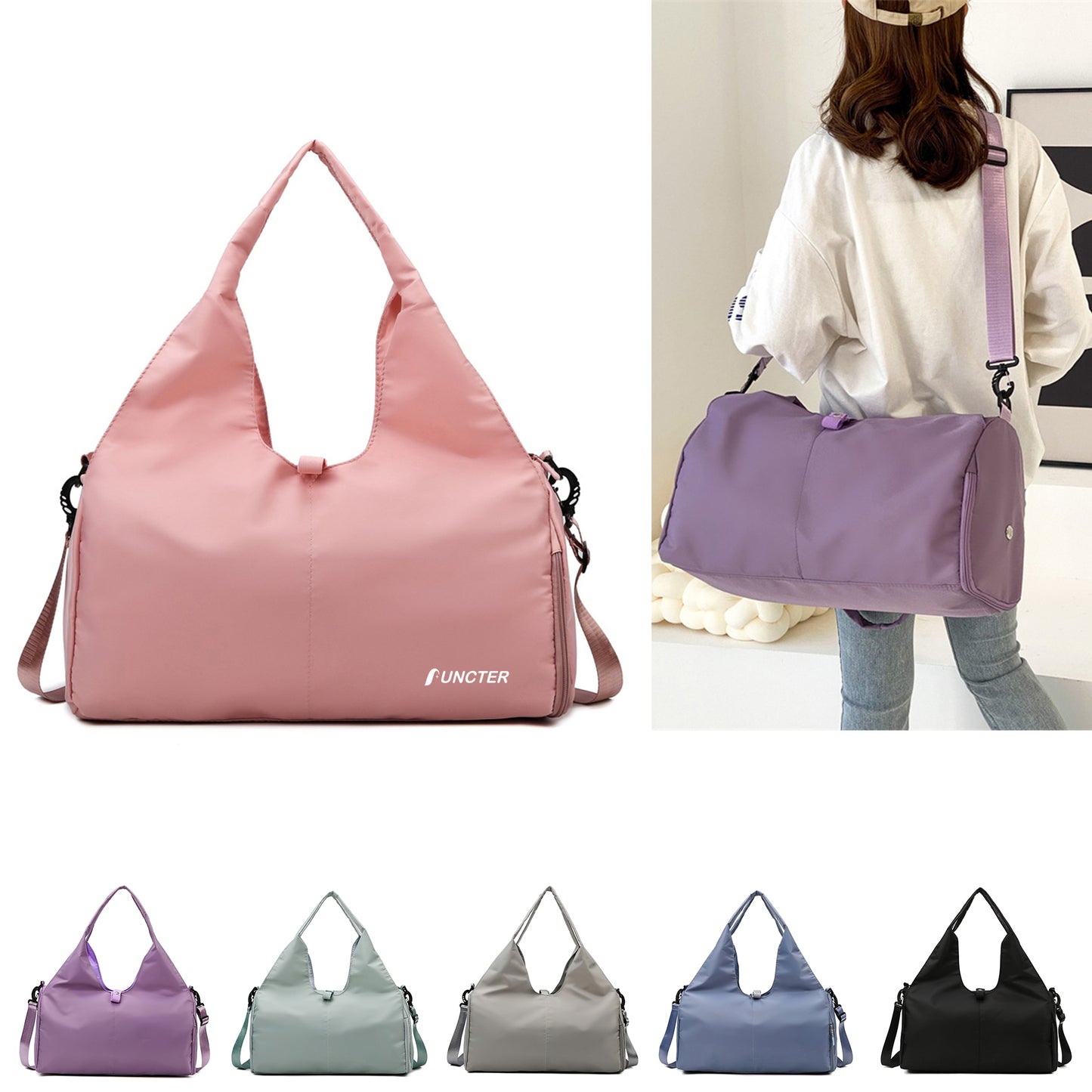Women's Gym Yoga Duffle Bag With Handle And Shoulder Straps