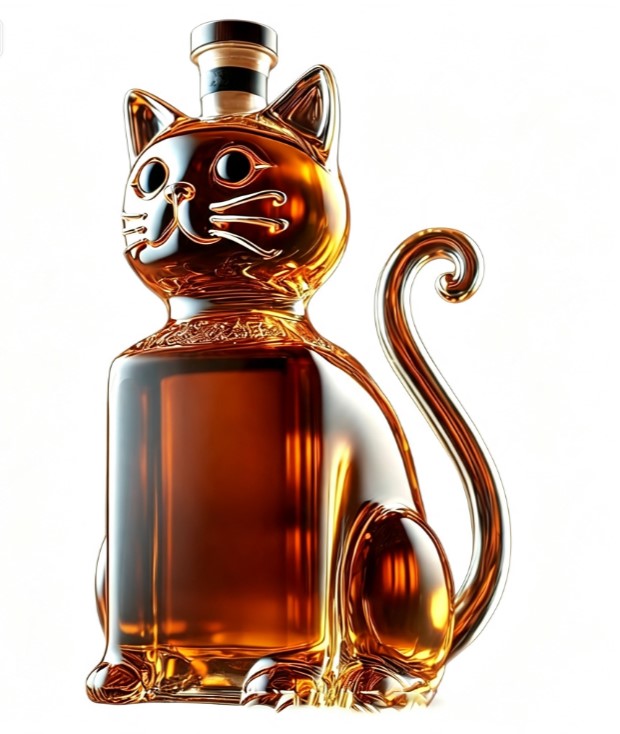 10 oz. Cat Glass Wine Decanter
