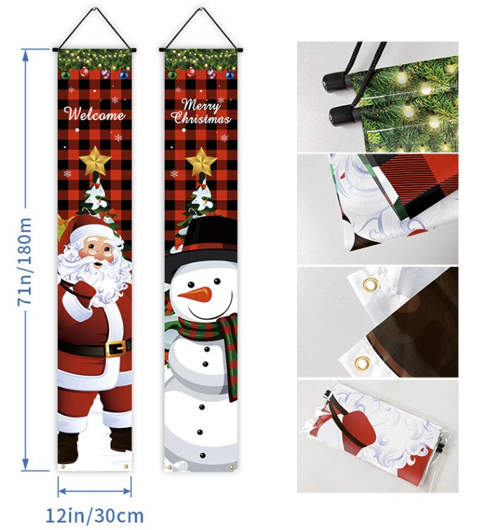 Full Custom Oxford cloth Christmas Couplet Christmas Porch Banner