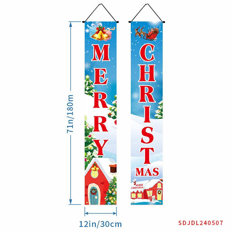 Full Custom Oxford cloth Christmas Couplet Christmas Porch Banner