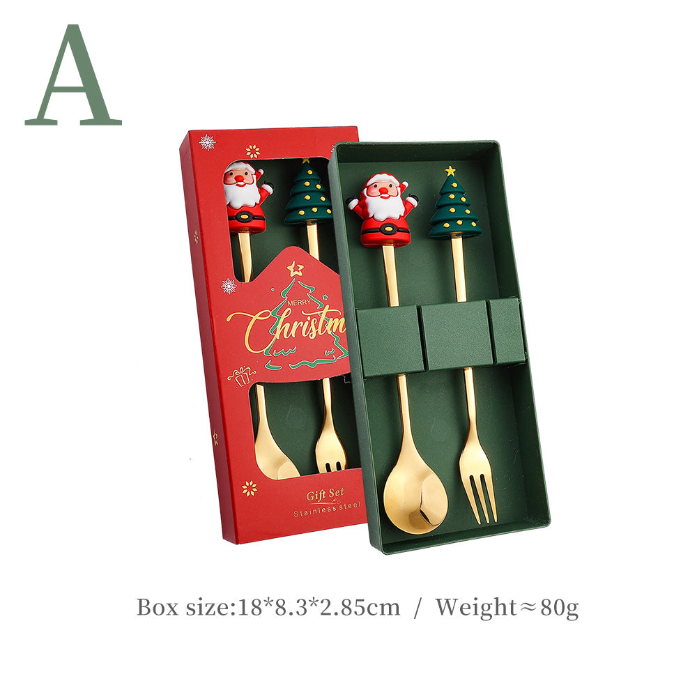 Stainless Steel Christmas Tableware 2 Piece Stainless Steel Flatware