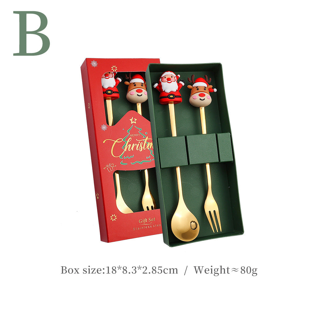 Stainless Steel Christmas Tableware 2 Piece Stainless Steel Flatware